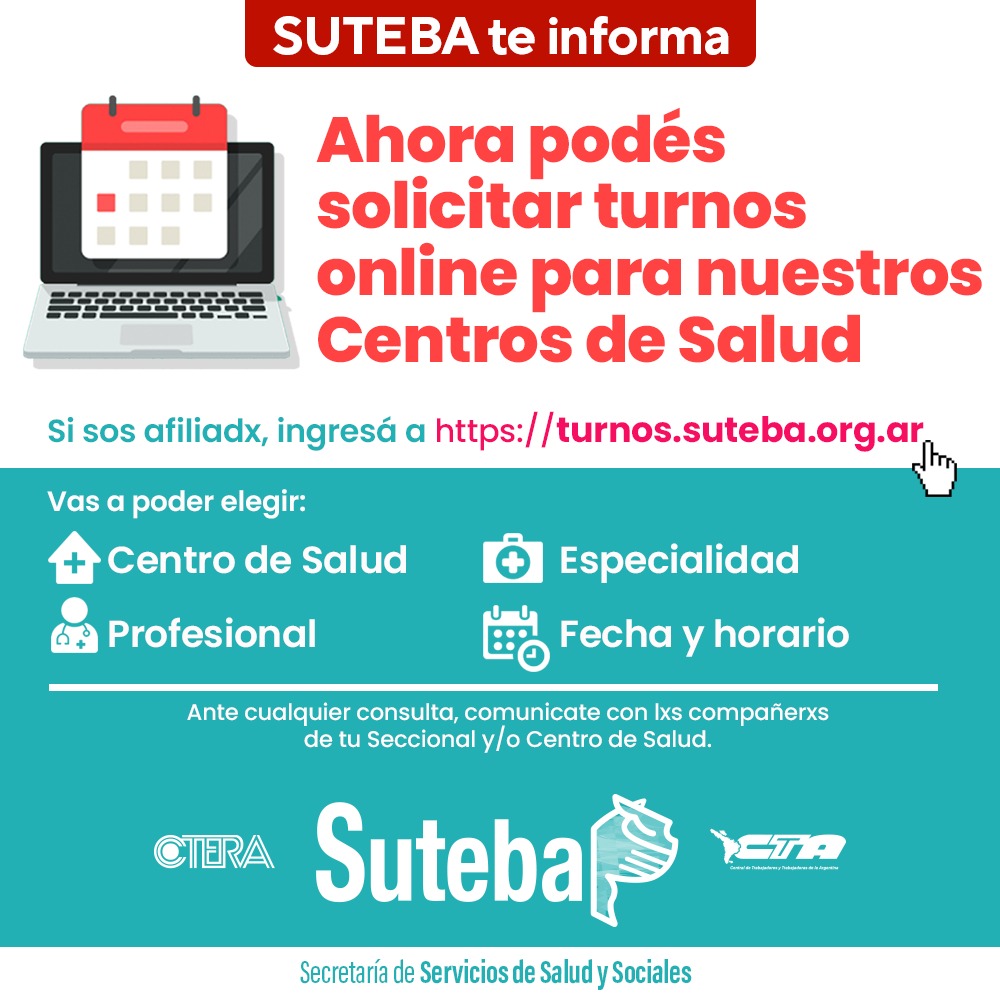 CENTROS DE SALUD: NUEVA PLATAFORMA DE TURNOS ON-LINE