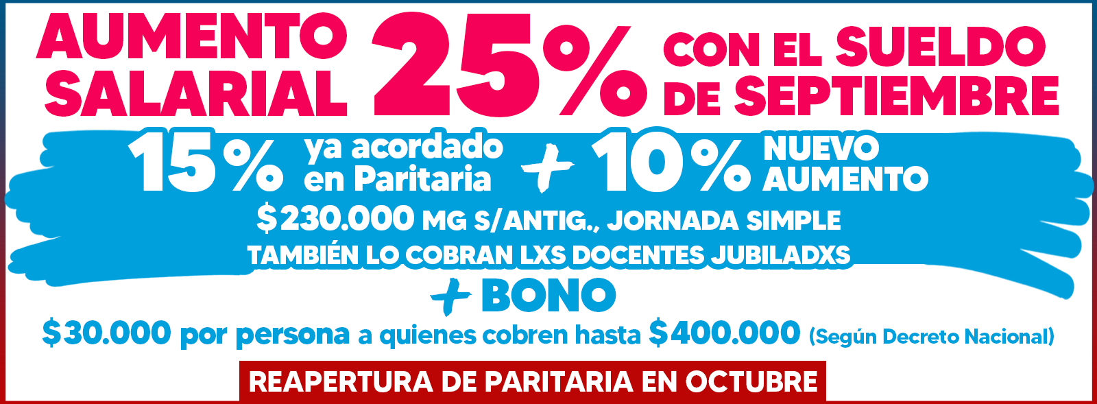 NUEVO AUMENTO SALARIAL PARA LXS DOCENTES BONAERENSES