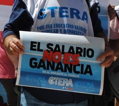 ¡EL SALARIO NO ES GANANCIA! LA CTERA PRESENTÓ UN AMPARO JUDICIAL CONTRA LA LEY DEL IMPUESTO A LAS GANANCIAS DE MILEI