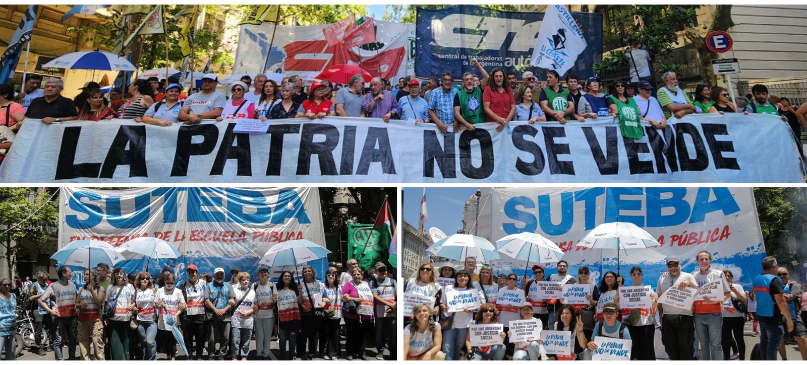 FRENTE AL GOBIERNO ANTIDERECHOS DE MILEI, SUTEBA PRESENTE EN MASIVA JORNADA FEDERAL DE LUCHA CONVOCADA POR CTA