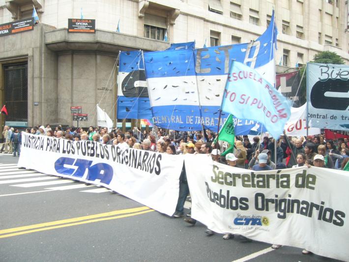 LA CTA PARTICIPO DE LA HISTÓRICA Y MULTITUDINARIA MARCHA DE LOS PUEBLOS ORIGINARIOS
