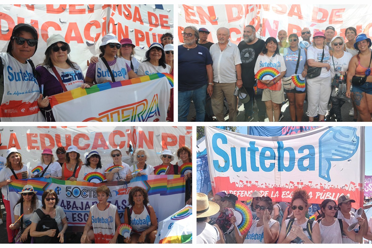 SUTEBA PRESENTE EN LA MULTITUDINARIA MARCHA ANTIFASCISTA: ¡NI UN PASO ATRÁS!