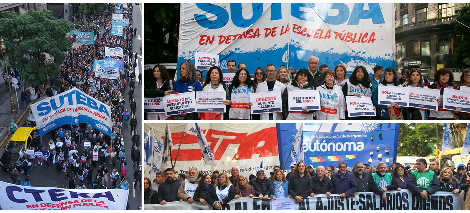 FUERTE PRESENCIA DEL SUTEBA EN MASIVA MOVILIZACIÓN AL MINISTERIO DE ECONOMÍA NACIONAL