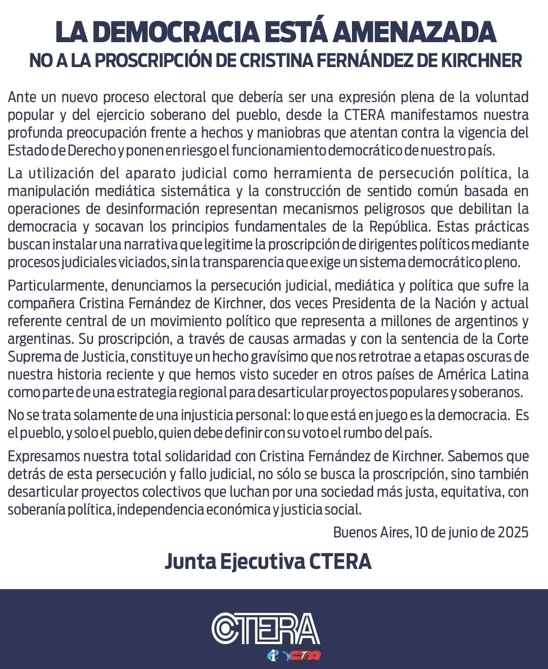 LA DEMOCRACIA ESTÁ AMENAZADA