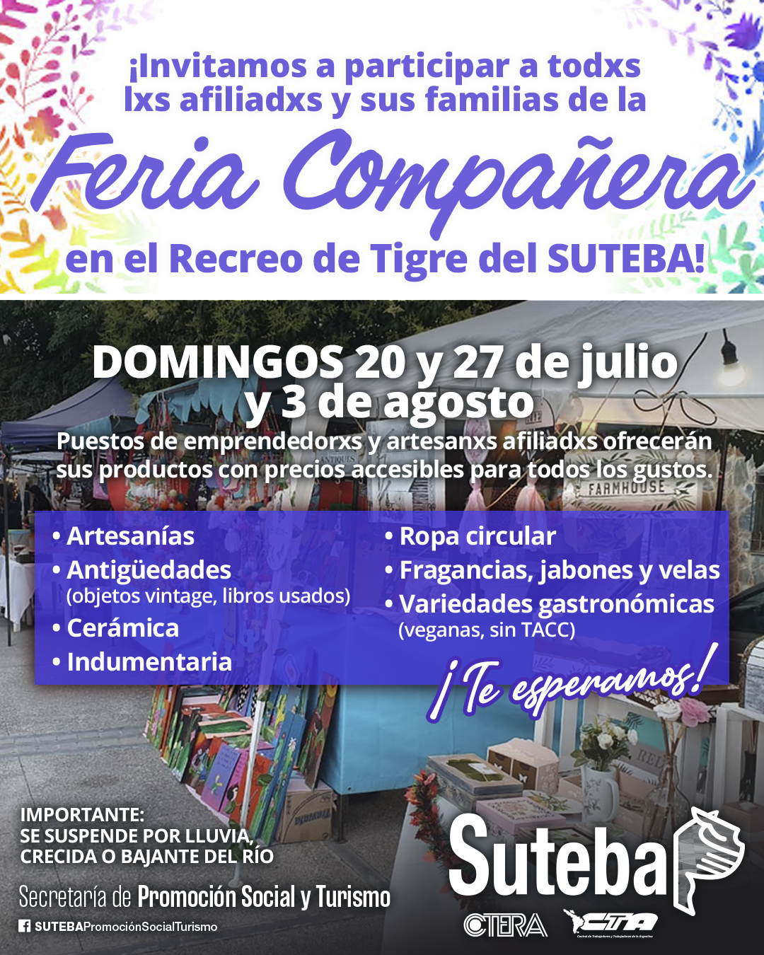 FERIA DE EMPRENDEDORXS EN EL RECREO DE TIGRE