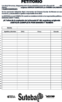 Petitorio Justicia completa Sandra y Ruben