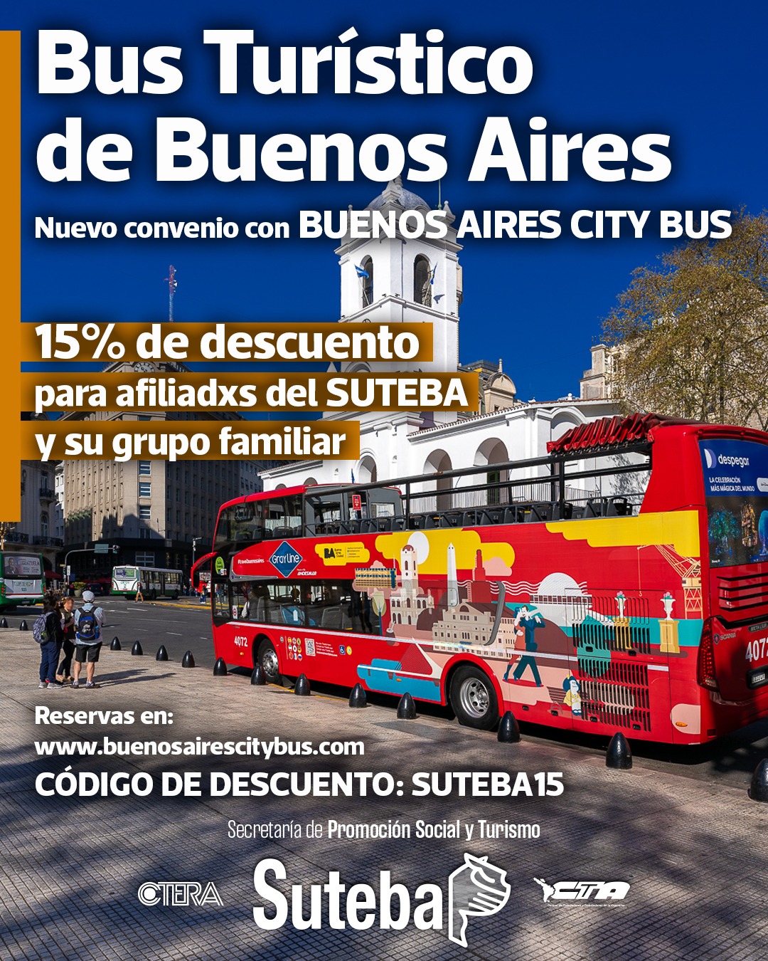 PROGRAMA DE BENEFICIOS: NUEVO CONVENIO DE SUTEBA CON BUENOS AIRES CITY BUS