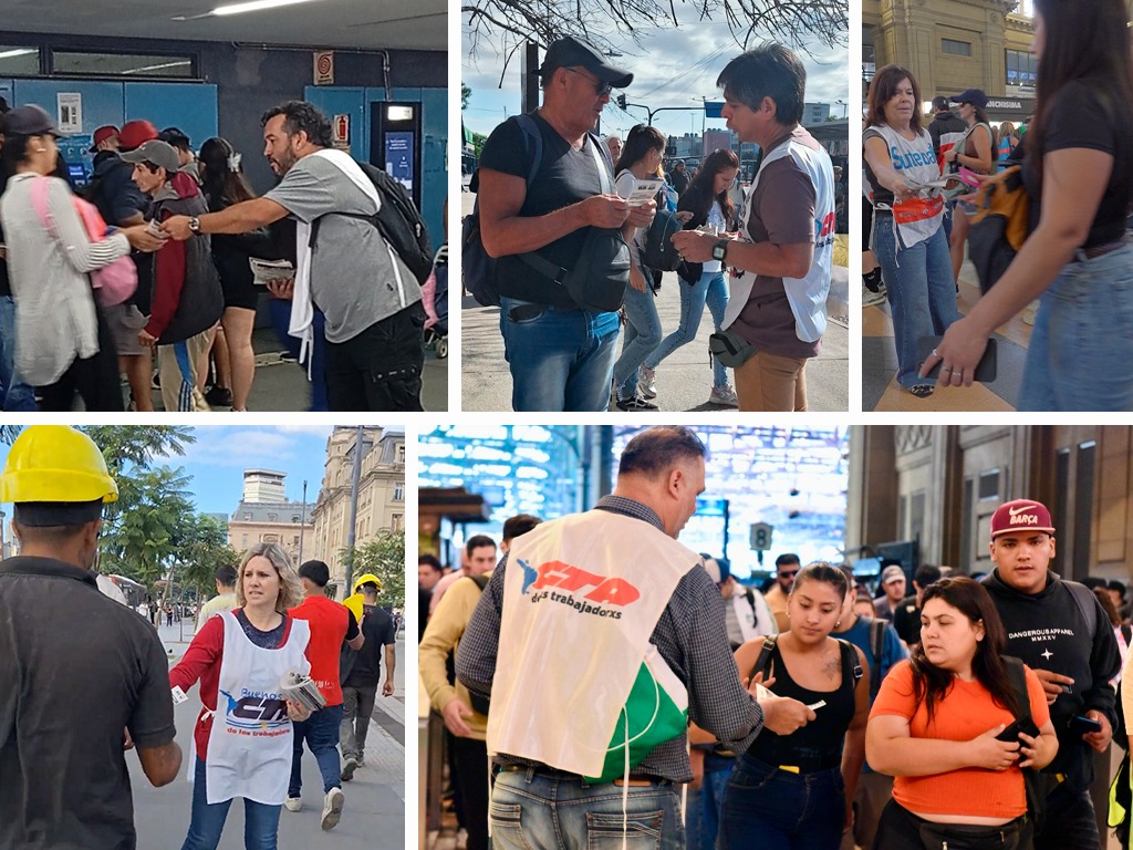 LAS CTA VOLANTEAN TERMINALES DE TRENES: CONCIENTIZAR PARA DERROTAR LA REFORMA DE PRECARIZACIÓN LABORAL