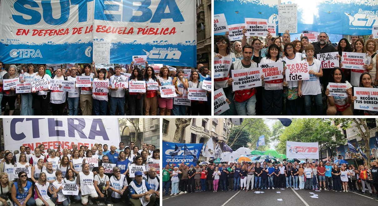 LA DOCENCIA BONAERENSE SE PLANTÓ CONTRA EL AJUSTE Y LA REFORMA LABORAL