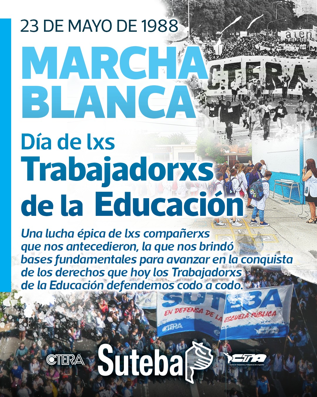 23 DE MAYO: DÍA DE LXS TRABAJADORXS DE LA EDUCACIÓN