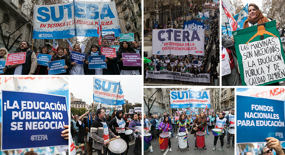 PARO NACIONAL DE LA CTERA: SUTEBA SE MOVILIZÓ EN DEFENSA DE LA EDUCACIÓN PÚBLICA