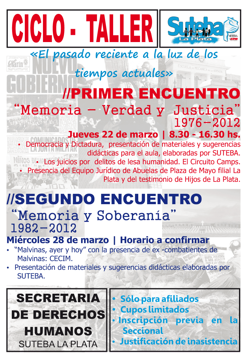 CICLO - TALLER: «EL PASADO RECIENTE A LA LUZ DE LOS TIEMPOS ACTUALES»