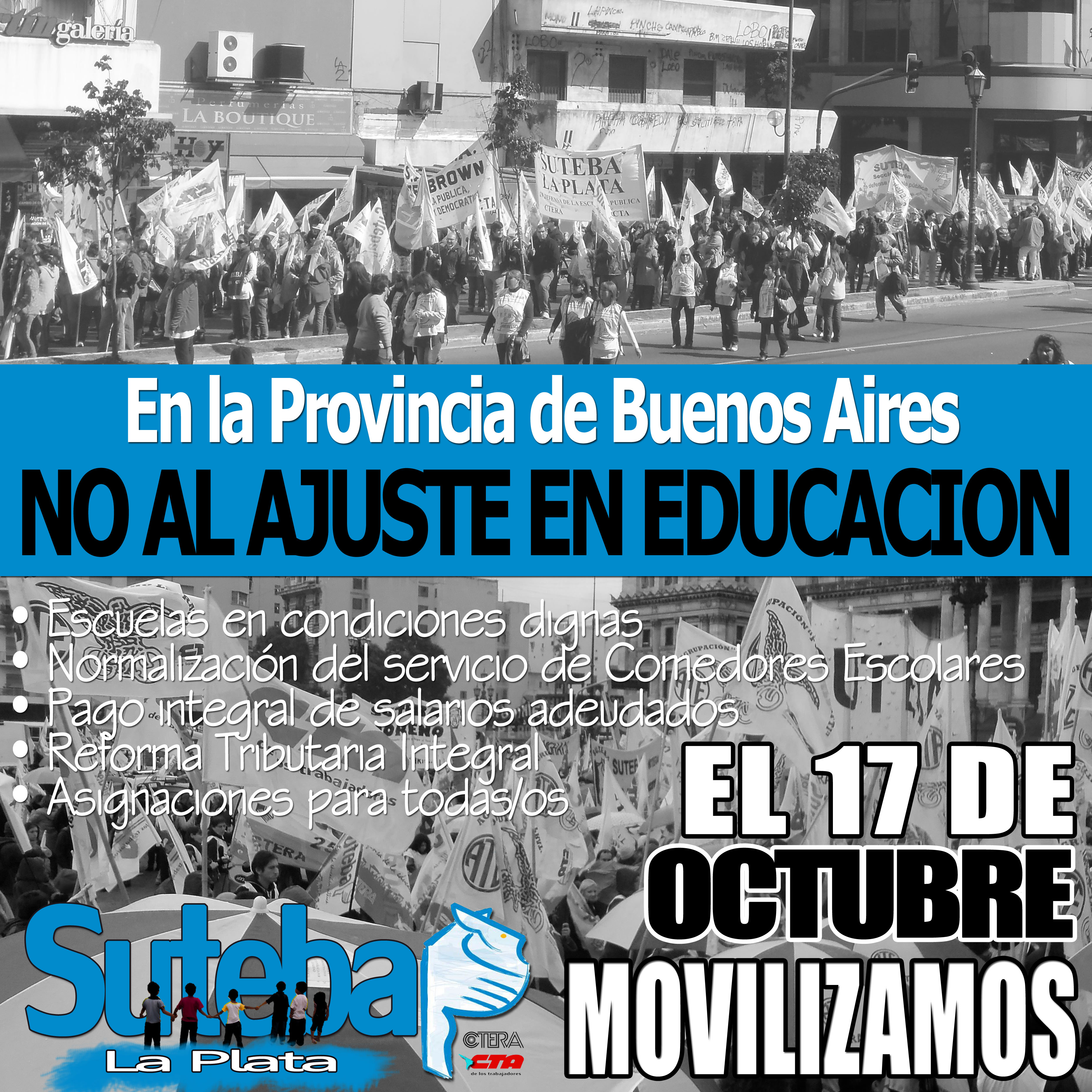 MIERCOLES 17 DE OCTUBRE SUTEBA MOVILIZA A LA DGCYE