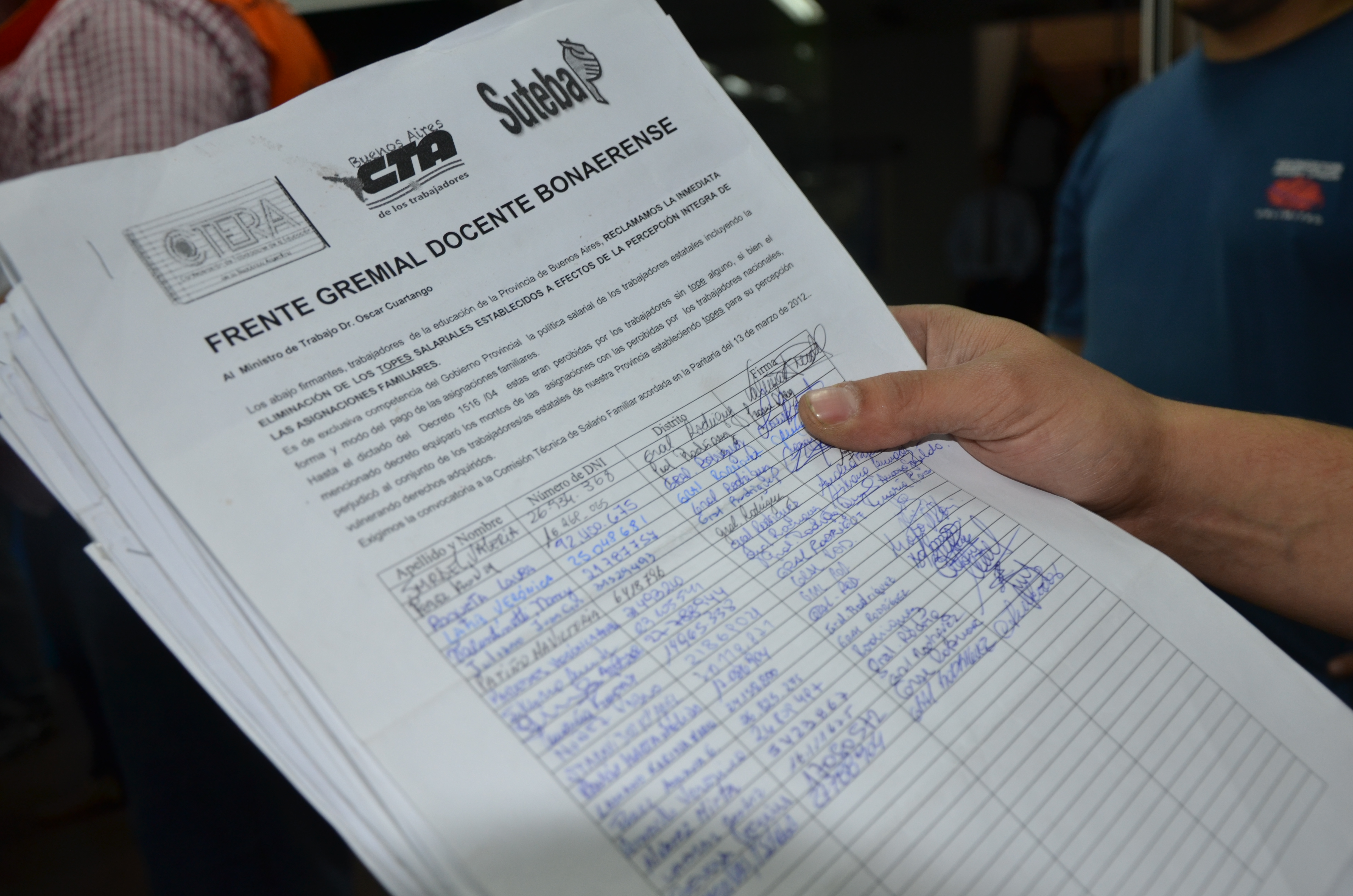 Entrega de petitorios a la AFIP