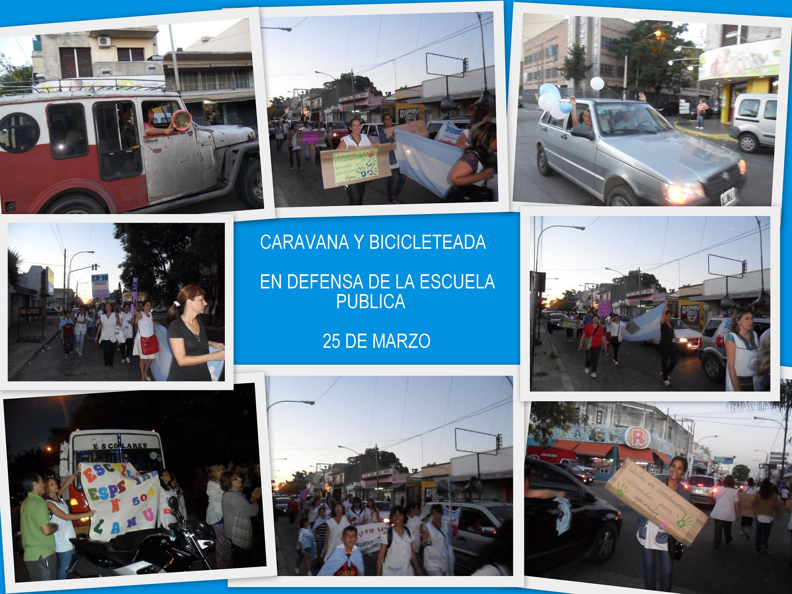 CARAVANA Y BICICLETEADA POR LA ESCUELA PÚBLICA