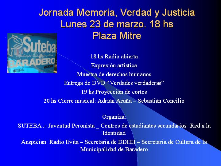 ACTIVIDADES POR EL 24 DE MARZO MES DE LA MEMORIA
