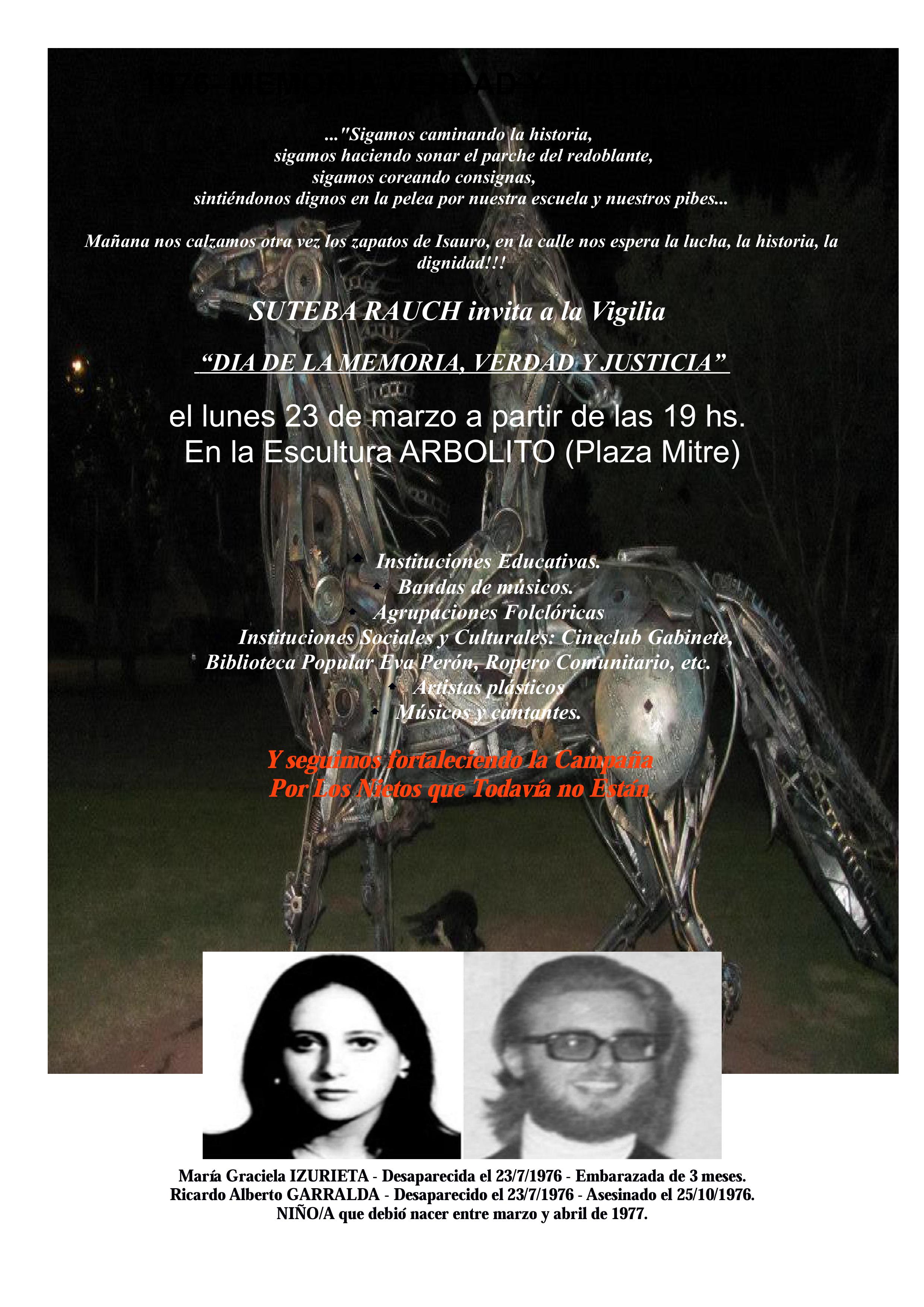 ACTIVIDADES POR EL 24 DE MARZO MES DE LA MEMORIA