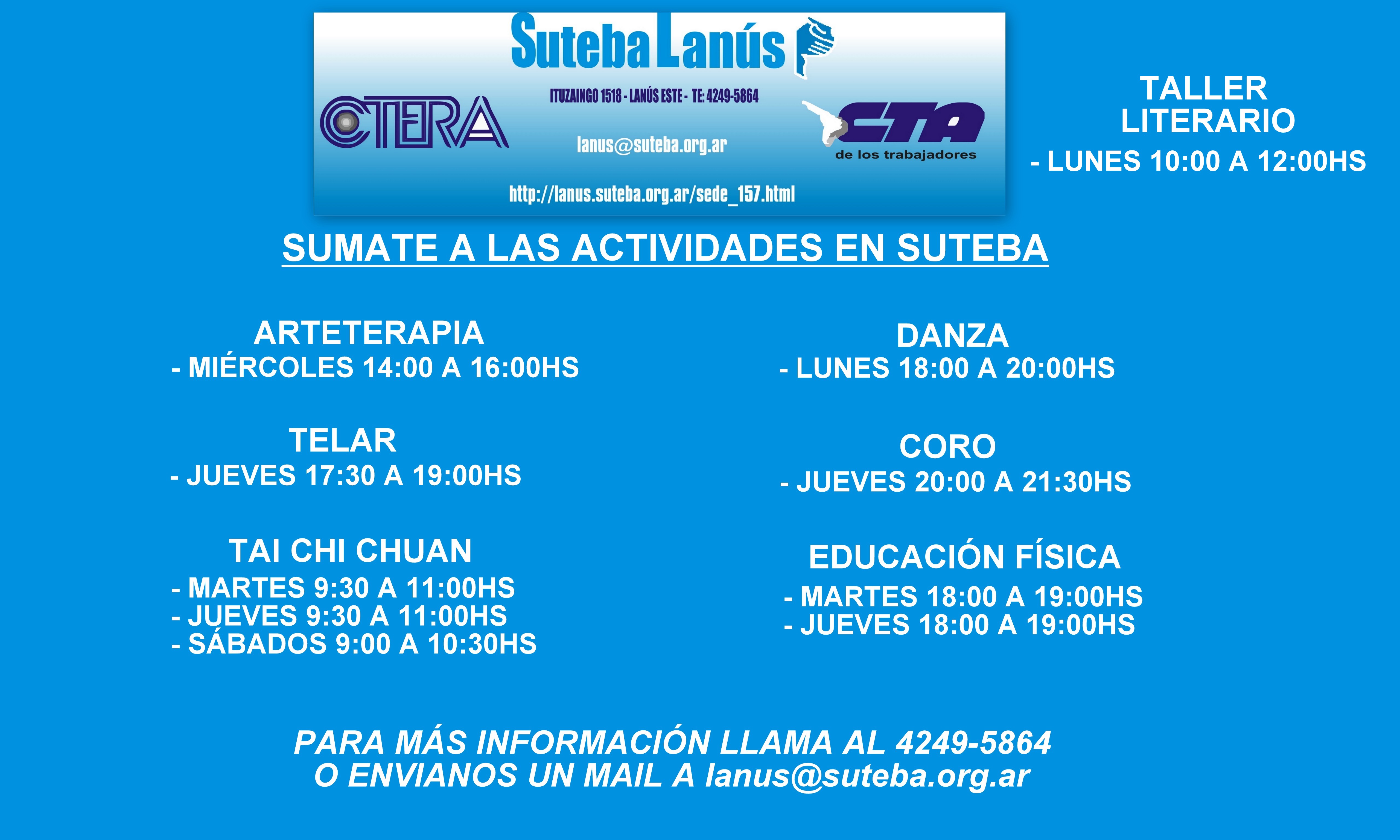 SUMATE A LAS ACTIVIDADES EN SUTEBA