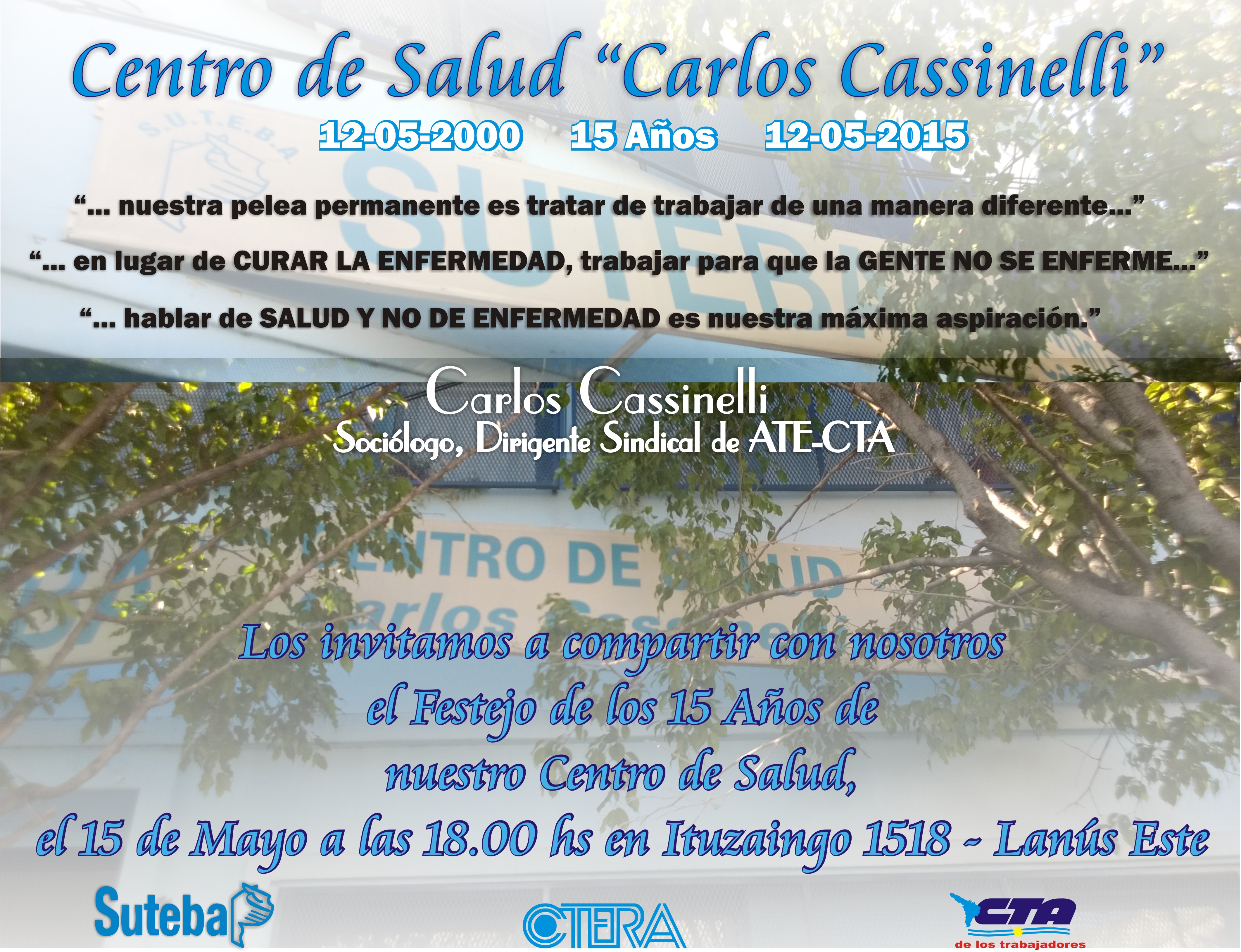 NUESTRO CENTRO DE SALUD CUMPLE 15 AÑOS