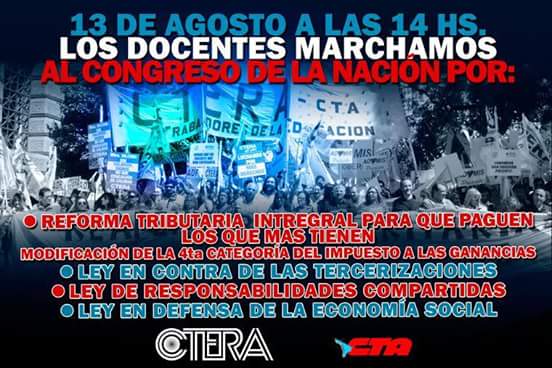 LOS DOCENTES MARCHAMOS AL CONGRESO DE LA NACIÓN