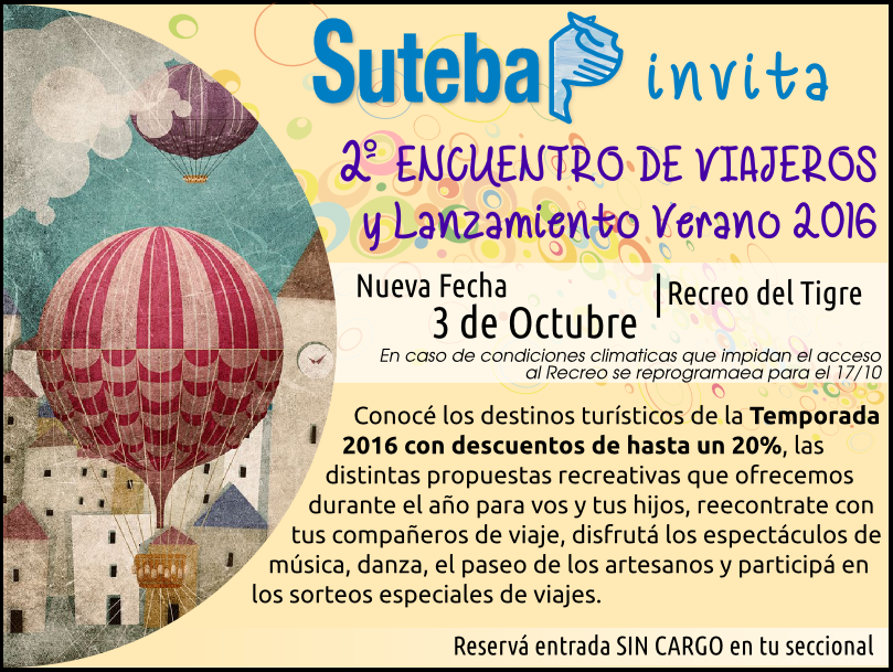 CAMBIO DE FECHA 2º ENCUENTRO DE VIAJEROS Y LANZAMIENTO VERANO 2016