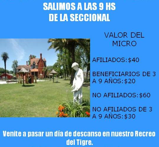 <EM></EM>EL 12 DE DICIEMBRE VAMOS AL RECREO DEL TIGRE