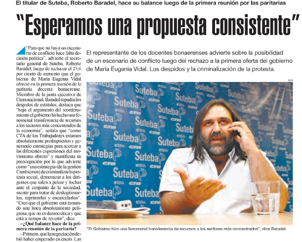 "ESPERAMOS UNA PROPUESTA CONSISTENTE" - PÁGINA/12