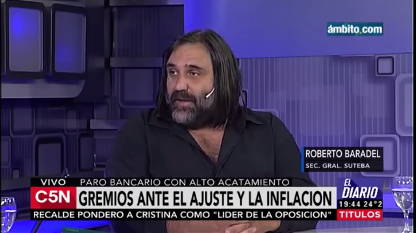 ENTREVISTAS A ROBERTO BARADEL EN CN23, C5N Y A24