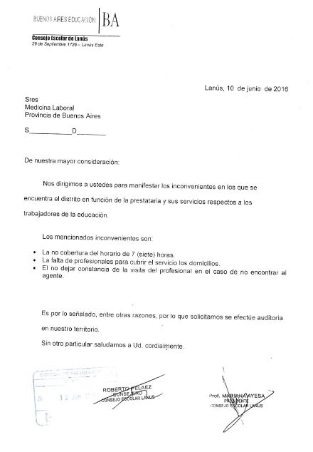 <STRONG>PEDIDO DE AUDITORIA A RECONOCIMIENTOS MÉDICOS</STRONG>