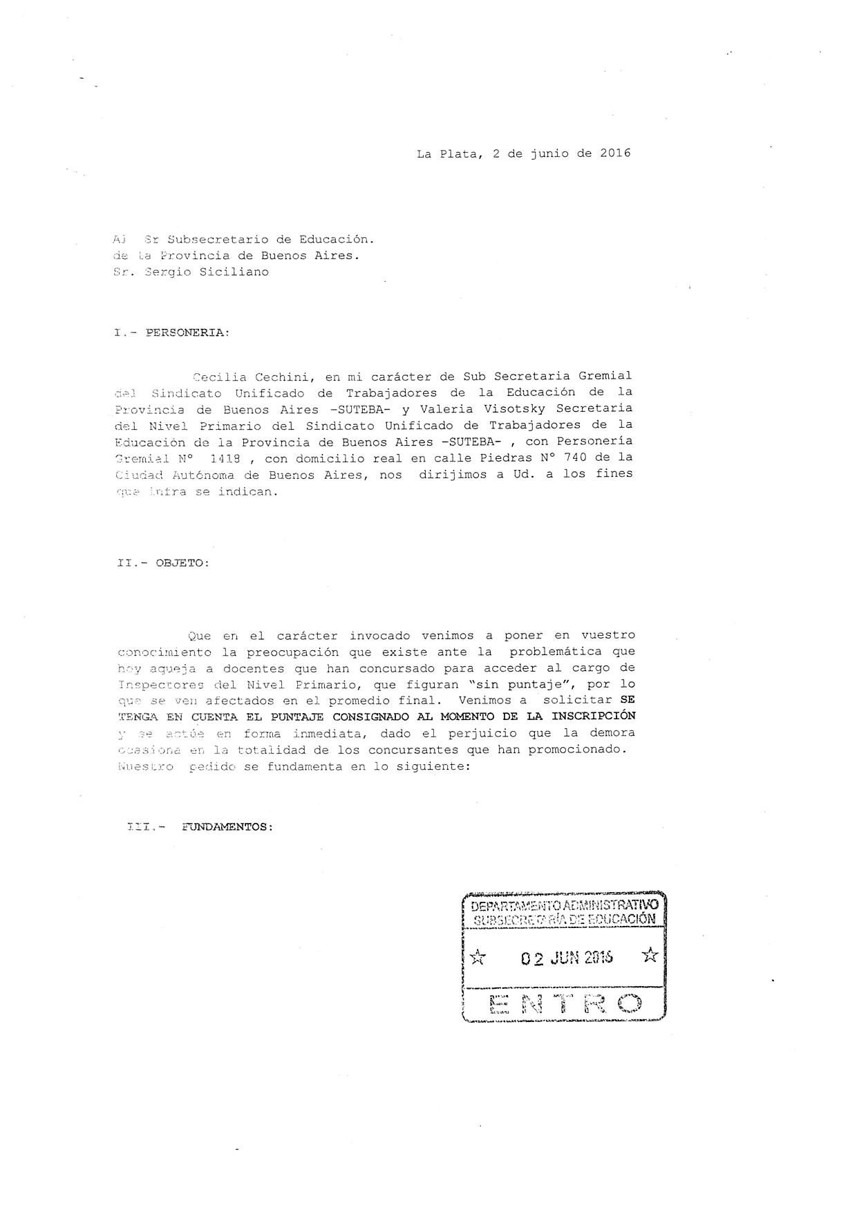 SUTEBA EXIGE INMEDIATO ACTO DE PROMOCIÓN PARA INSPECTORES DE NIVEL PRIMARIO