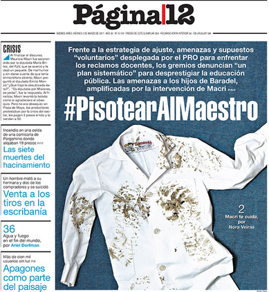 03 DE MARZO 2017 - PÁG/12 | LA ESTRATEGIA DE AJUSTE, AMENAZAS Y "VOLUNTARIOS"