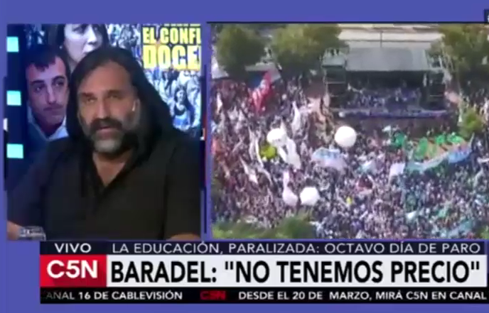 BARADEL EN C5N TRAS LA ENORME MOVILIZACIÓN A LA PLATA