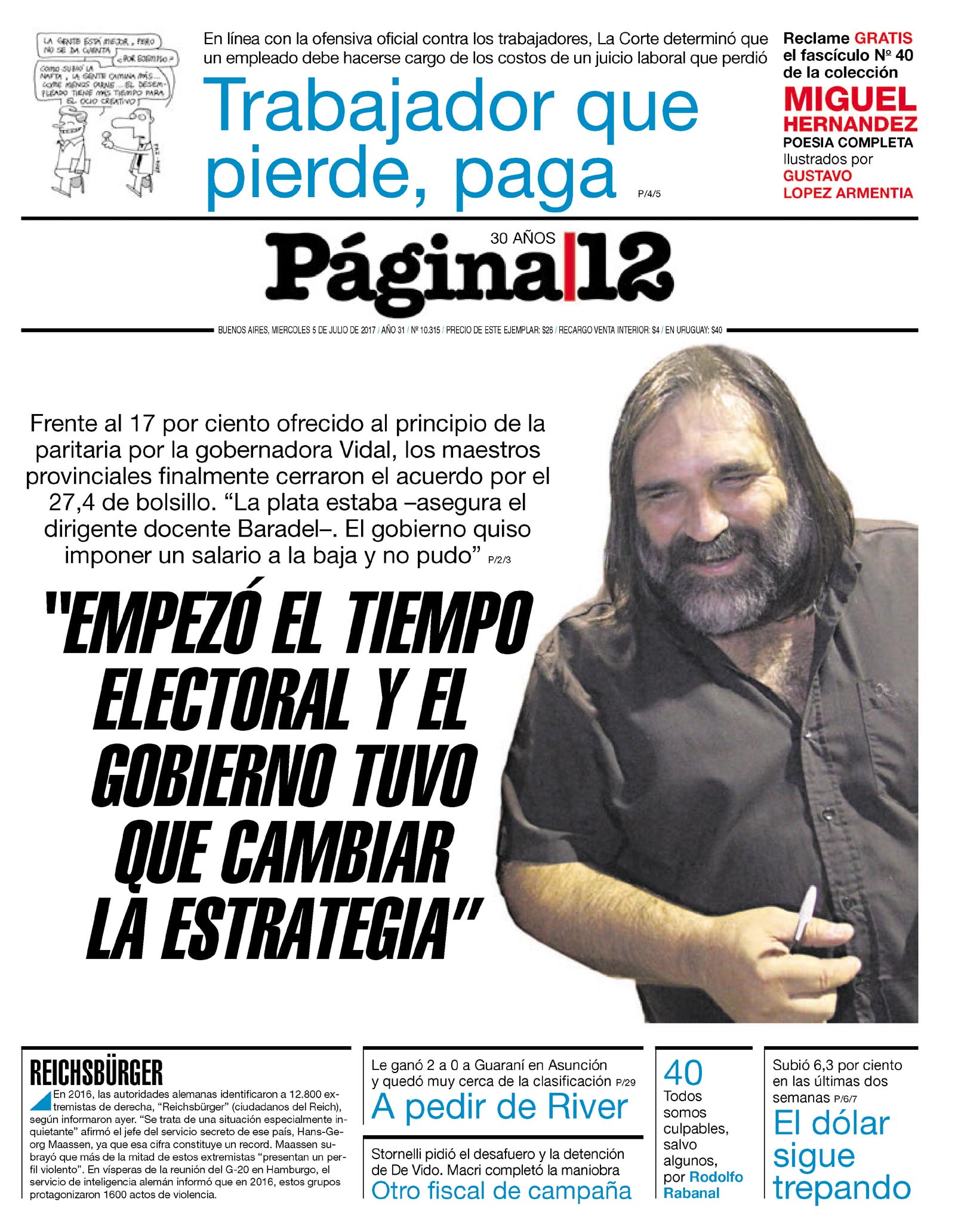 NOTA EN PÁGINA12 - EL PAÍS - "CON VOLUNTAD, EL GOBIERNO HUBIERA EVITADO EL CONFLICTO"