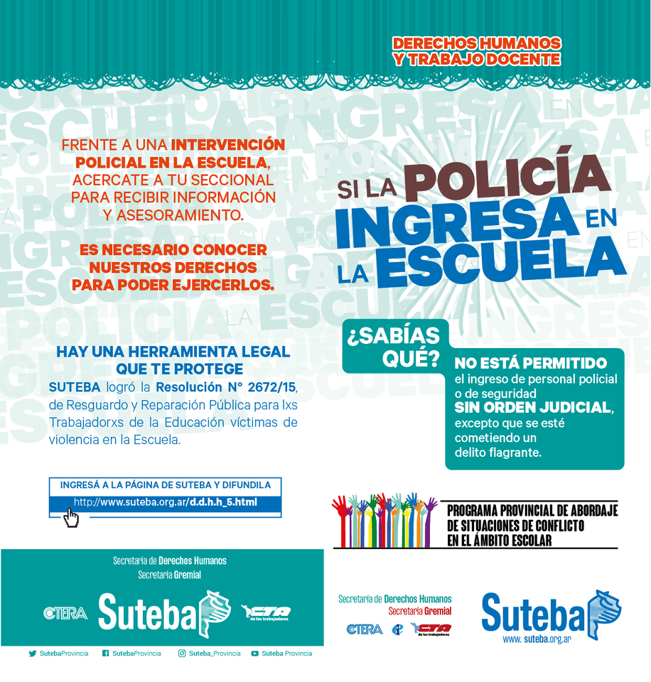 QUÉ HACER ANTE LA PRESENCIA DE FUERZAS DE SEGURIDAD EN LAS ESCUELAS