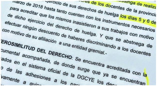 GRACIAS A LA EXIGENCIA DE SUTEBA A LA JUSTICIA, NO SE REALIZARON LOS DESCUENTOS MASIVOS DEL 5 Y 6 DE MARZO