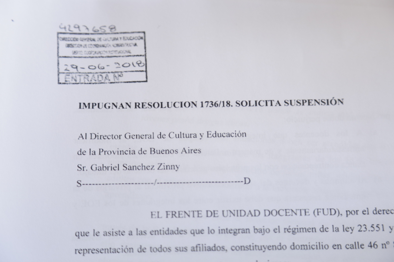 EL FUDB EXIGE IMPUGNACIÓN DE LA RESOLUCIÓN 1736/18