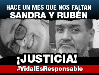 HACE UN MES QUE NOS FALTAN SANDRA Y RUBÉN: ¡JUSTICIA!