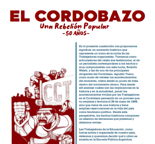 A 50 AÑOS DEL CORDOBAZO, UNA LUCHA HISTÓRICA DEL PUEBLO ARGENTINO<STRONG><BR /></STRONG>