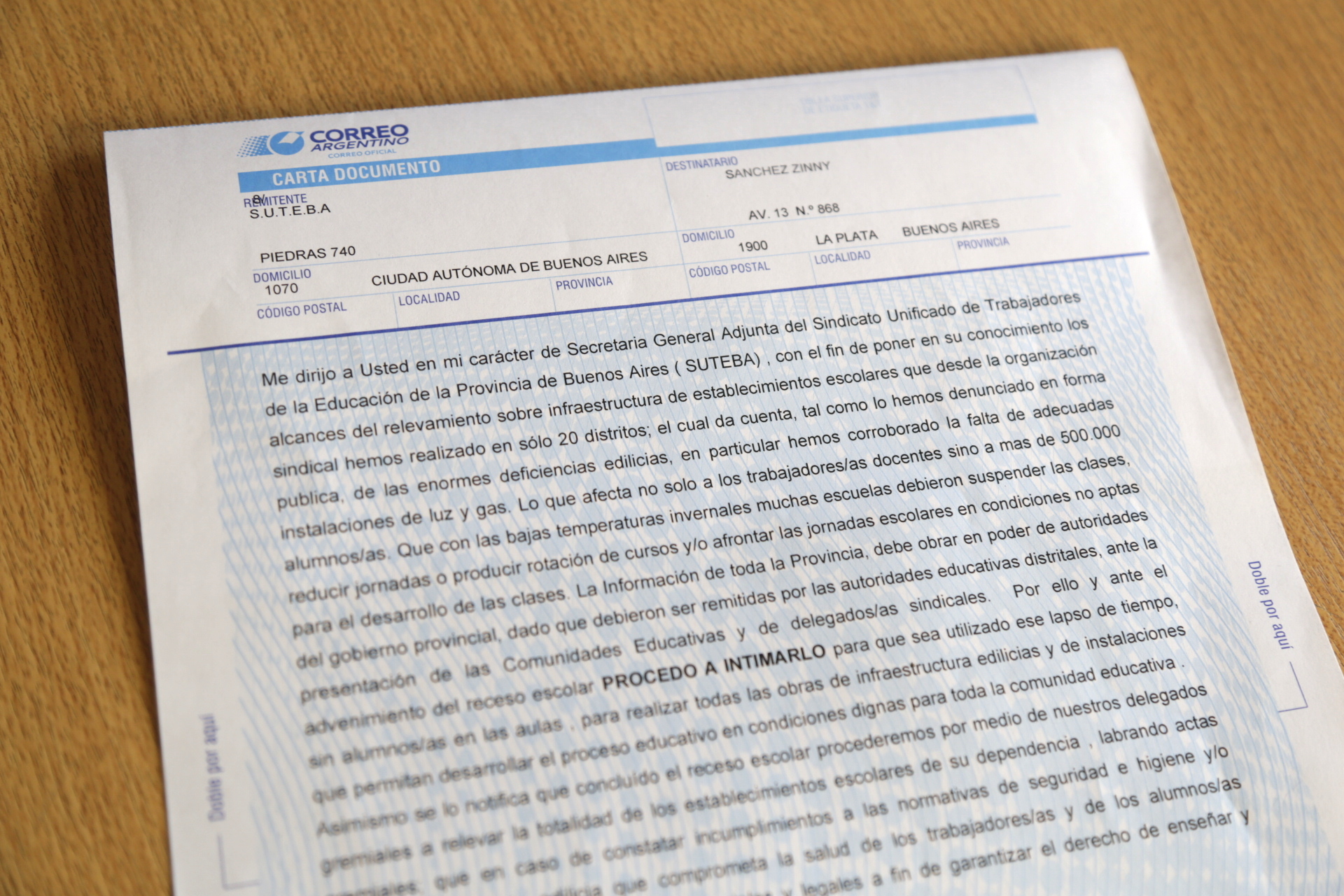 EXIGIMOS A LA DGCYE QUE REALICE LAS OBRAS DE INFRAESTRUCTURA EN EL RECESO ESCOLAR