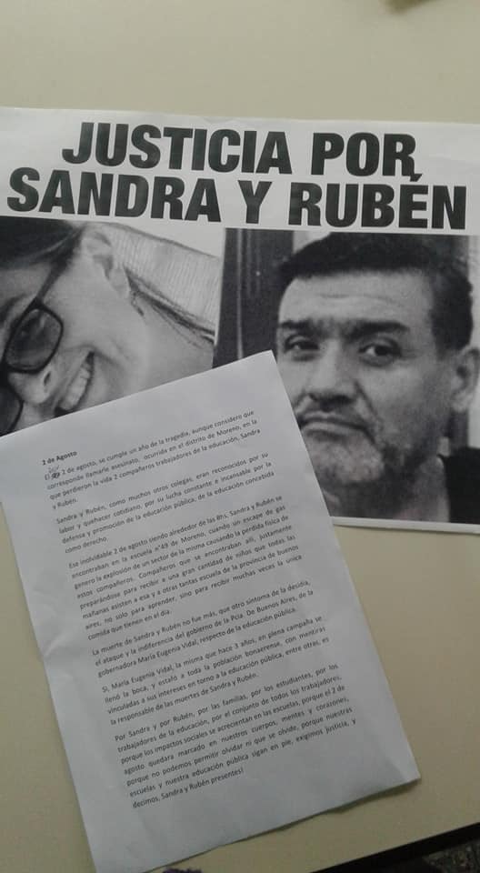GENERAL SARMIENTO: EL 02/08 SERÁ EL "DÍA DE LA ESCUELA PÚBLICA DIGNA Y SEGURA" EN MALVINAS ARGENTINAS
