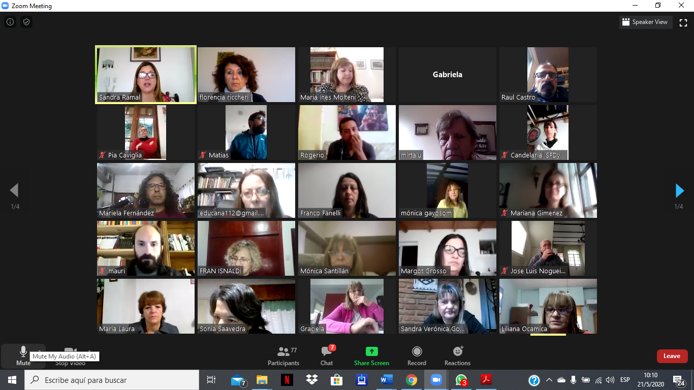 DOCENTES DE TODA LA PROVINCIA DEBATIENDO SOBRE EL TRABAJO DOCENTE EN EL CAMPO DE LA PRÁCTICA EN TIEMPOS DE PANDEMIA