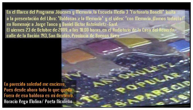 PRESENTACIÓN DEL LIBRO Y VIDEO: BALDOSAS X LA MEMORIA