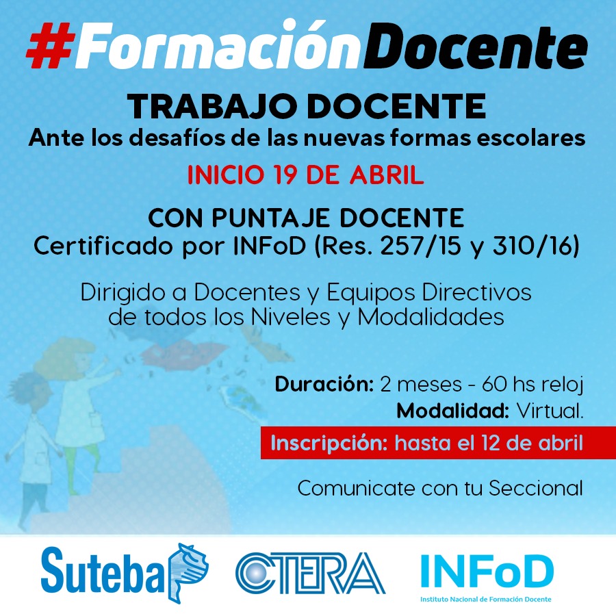 ¡SEGUIMOS CONSTRUYENDO ESPACIOS DE FORMACIÓN!