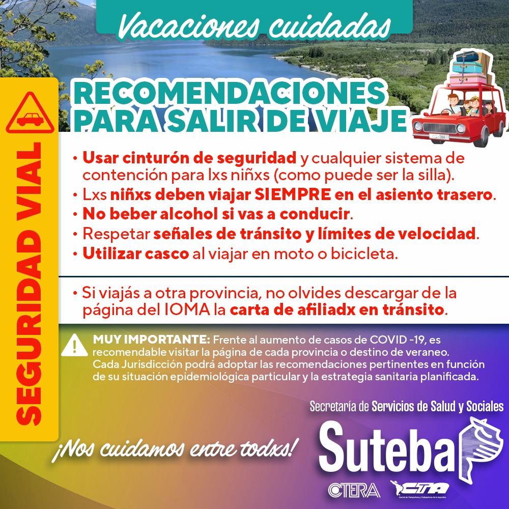 SEGURIDAD VIAL: RECOMENDACIONES PARA QUIENES VAN A SALIR DE VIAJE